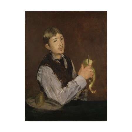 Edouard Manet 'Young Boy Peeling A Pear' Canvas Art,35x47